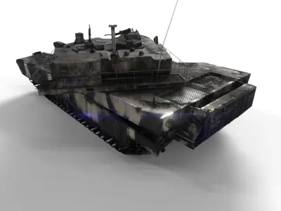 Tank Destroyed Low-poly 3D model