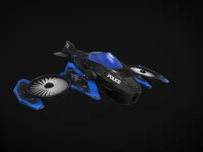 Police aircraft Low-poly 3D model