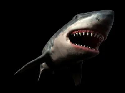 White shark 3D model buy