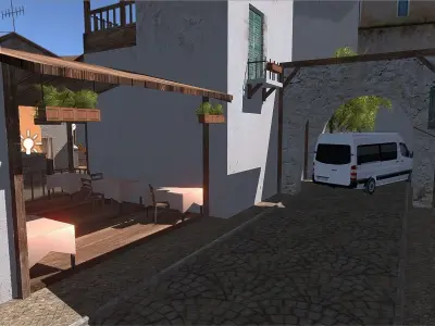 Shooting Town For FPS And TPS Game Ready 3D Environment Low-poly 3D model