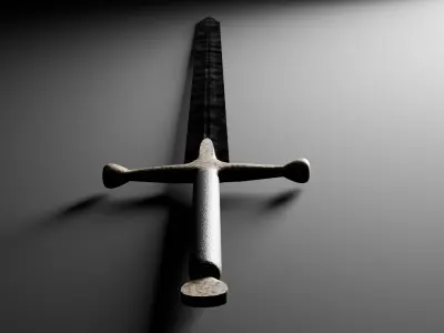 English Longsword Low-poly 3D model