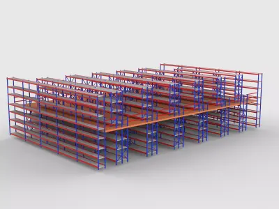 Ware House Racking System 3D model