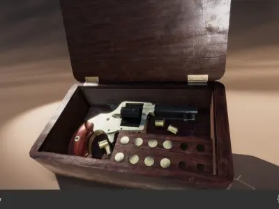 Colt House Revolver Low-poly 3D model