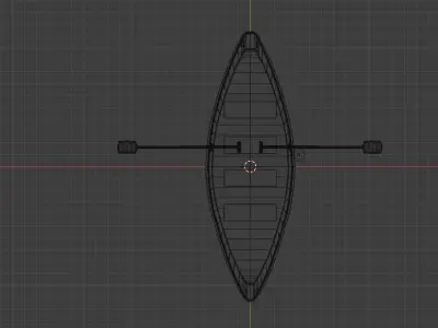 Barque 1 wooden canoe on water Free low-poly 3D model