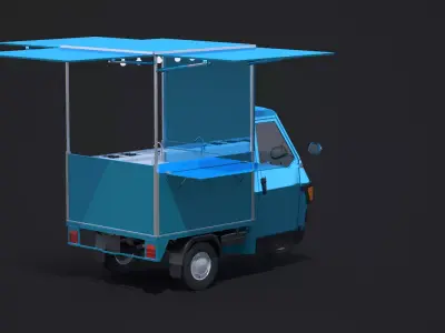 Piaggio Ape 50 Food Cart 3D model