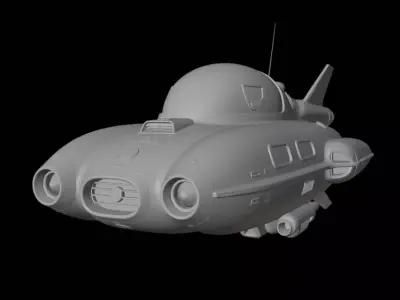 Retro Futuristic Rocket Car 3D model