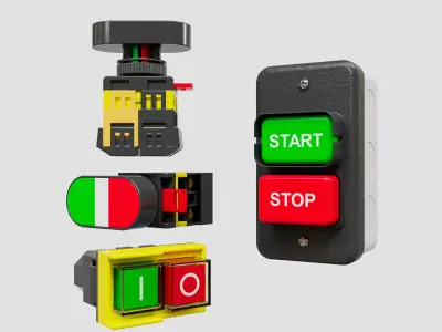 Electrical switch button 3D model
