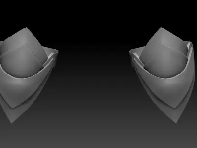 High-poly model knee armor 3D model