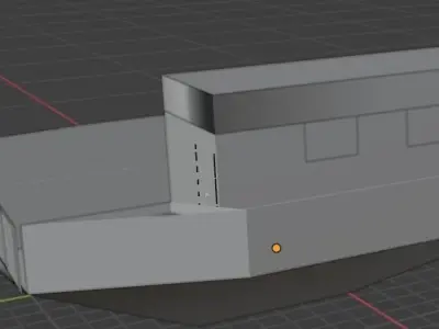 Ferry boat barge 3D model