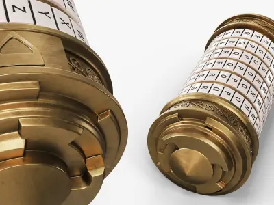 Da Vinci Cryptex Letter Combination Lock Gold 3D model