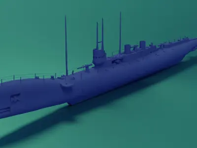 HMS K4 Low-poly 3D model