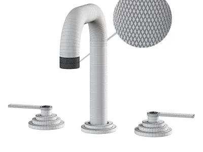 3 Hole lavatory filler without pop-up waste by Samuel Heath  3D model