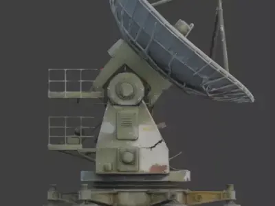 Destroyed Military Radar System 3D Model Low-poly 3D model