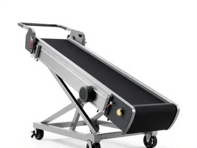 Baggage Conveyor Loader Durable Extendable Belt model pack Low-poly 3D model