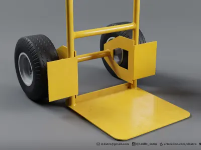 Hand Truck Cart - Lowpoly - 4k Textures Low-poly 3D model