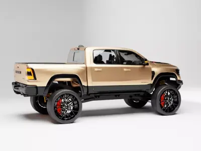 Custom Lifted Ram TRX Pickup Truck 3D Rigged Model Low-poly 3D model purchase
