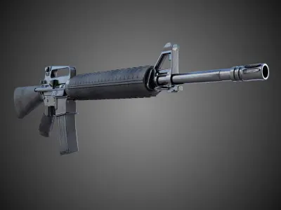 M16 Assault Rifle Hi-Res 3D model