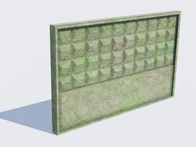 Old Concrete Fence Low-poly 3D model