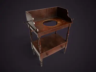 Vintage washstand  Low-poly 3D model