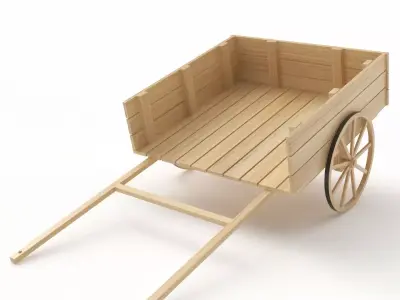 Old Wooden Cart 3D model purchase