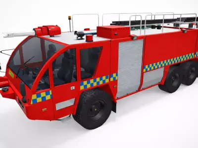 Airport Fire Truck 3D Model Aircraft Rescue Firefighting Vehicle 3D model
