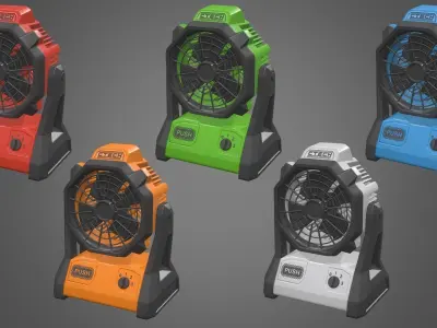 Jobsite Fan Low-poly 3D model