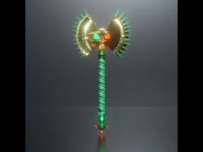 Sci-Fi Axe Low-poly 3D model order