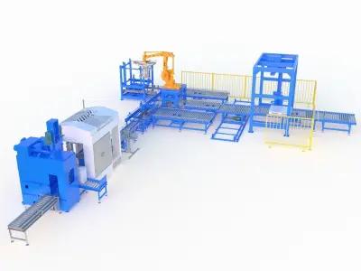 Industrial Packaging Production Line 3D model