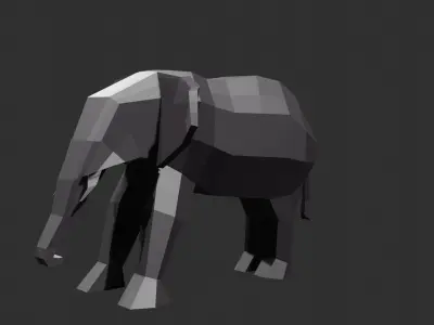 Elephant low poly Low-poly 3D model