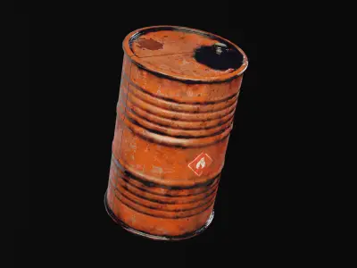 Oil Barrel Game Ready Low-poly 3D model