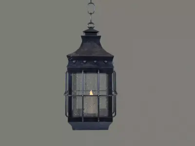 Antique Hanging Lantern Low-poly 3D model