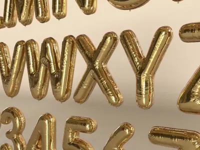 Foil Balloons Letters and Numbers 3D model