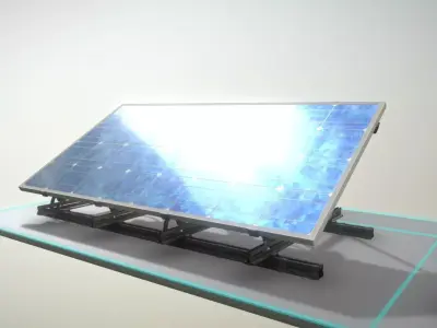 Solar Panel 4x8 - Rigged Low-poly 3D model