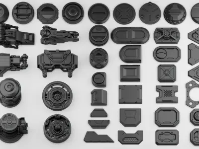 Hard Surface Kitbash Volume 1 3D model