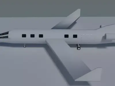 Plane jet Low-poly 3D model
