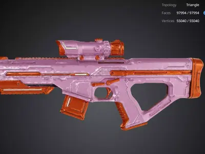 Pink Gun 3D model purchase