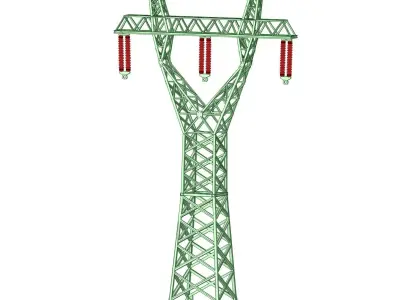Transmision tower 3x110kV mod4 1-160 resin 3D print model