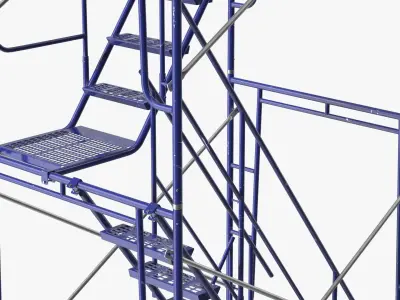  Construction Rolling Stair Tower 21ft Blue Silver 