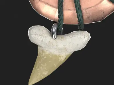 Water tribe knife Low-poly 3D model