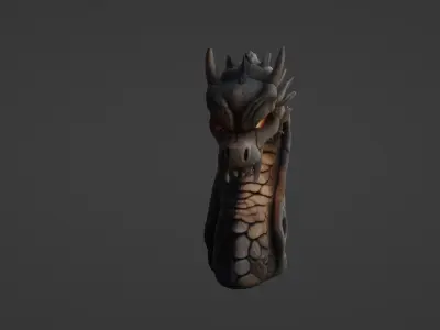 Ancient Stone Dragon Totem 3D model