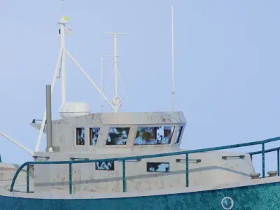 Fishing Boat Low-poly 3D model