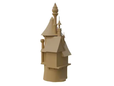 House stylized basemesh cartoon lowpoly 02 Free low-poly 3D model