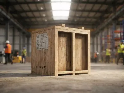 Small wooden box Low-poly 3D model