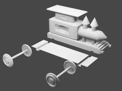 Train 3D Printable  Low-poly 3D model