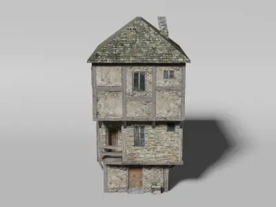 French medieval thirteenth century townhouse 3D model