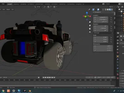 rocket league FREE 3D model road hog Free low-poly 3D model