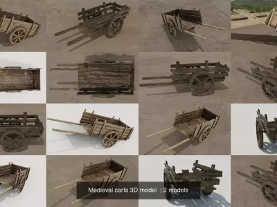 Medieval cart 3D models 3D Model Pack