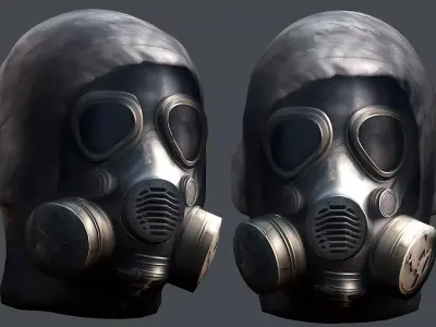 helmet Gas mask 3d model military combat Low-poly 3D model