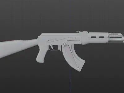 Modular AK47 Low-poly 3D model