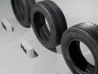 Tires sorted Low-poly 3D model